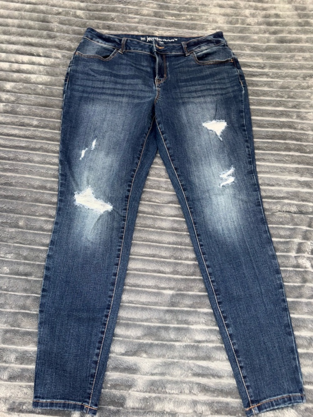 Maurices Distressed Skinny Jeans in Blue